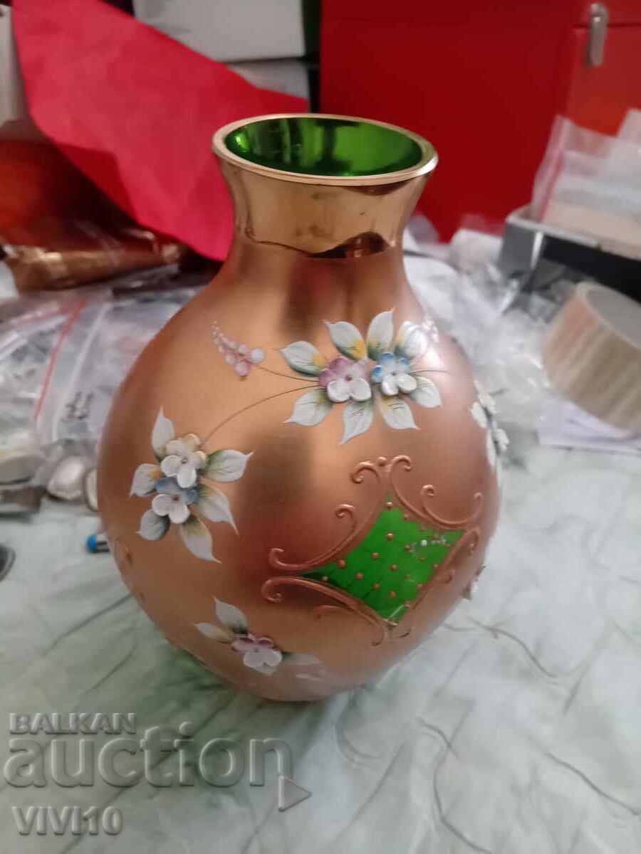 Antique Bohemian Vase, Czech Republic 24cm with price € 70.00 | 136.91 BGN Antique Bohemian Vase, Czech Republic 24cm with price € 70.00 | 136.91 BGN