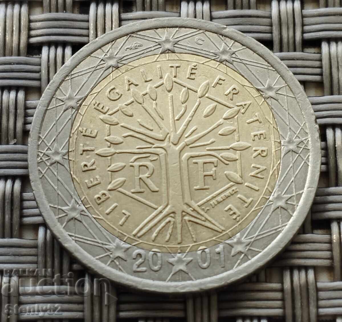 2 ευρώ Γαλλία 2001. Δέντρο της ζωής