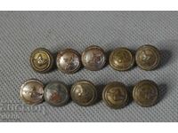 Kingdom of Bulgaria set of 10 parade buttons BDZ uniform 12 mm
