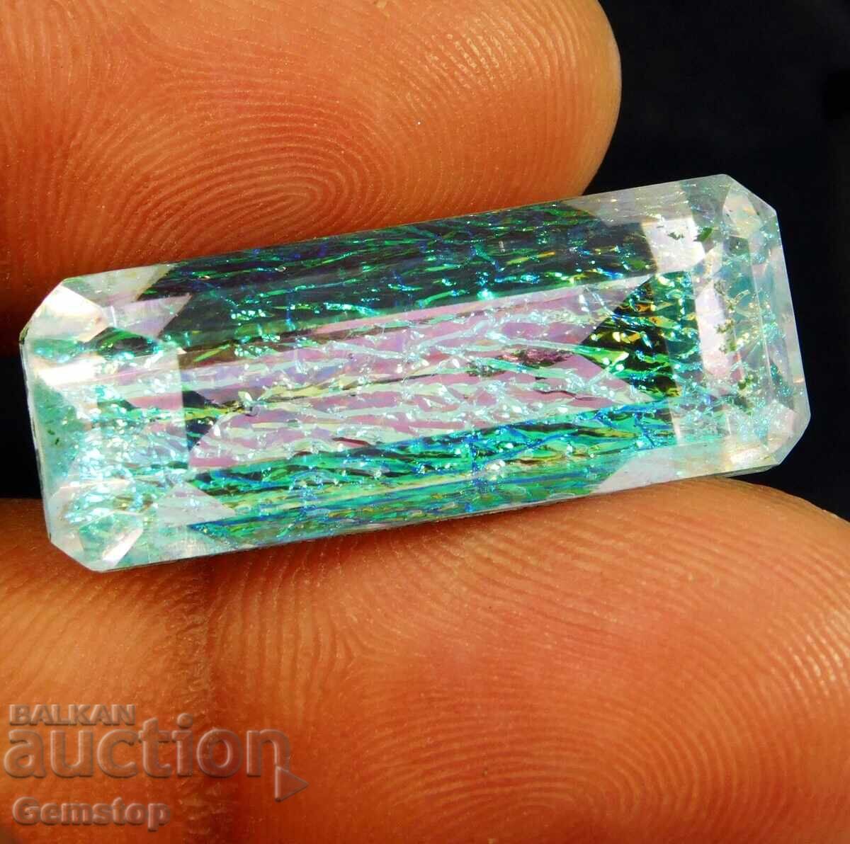 Licitație PREȚ DE START! Opal de foc natural de 40,55 ct, smarald, certificat OMGTL, de la 1 leu!