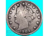 US 5 Cent 1903 Liberty