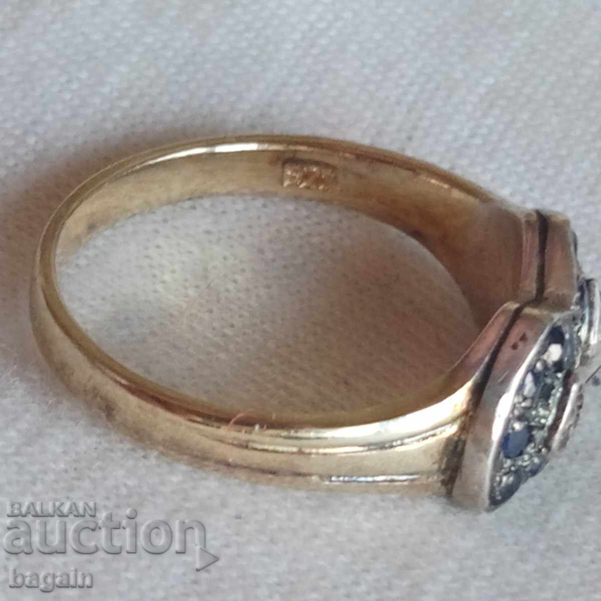 Sapphire ring. Silver with gold plating with price € 30.00 | 58.68 BGN Sapphire ring. Silver with gold plating with price € 30.00 | 58.68 BGN