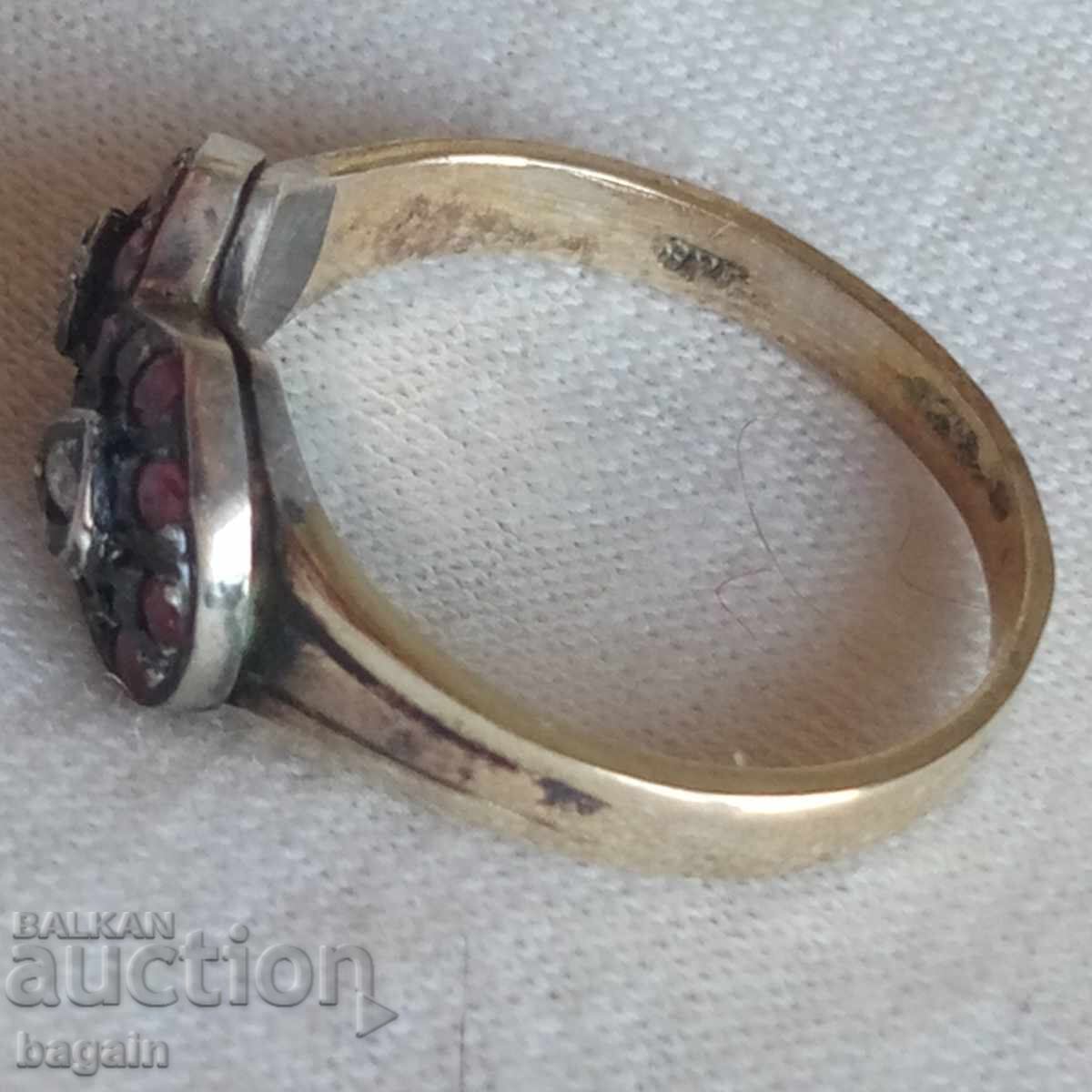 Silver ring with rubies and gold plating with price € 30.00 | 58.68 BGN