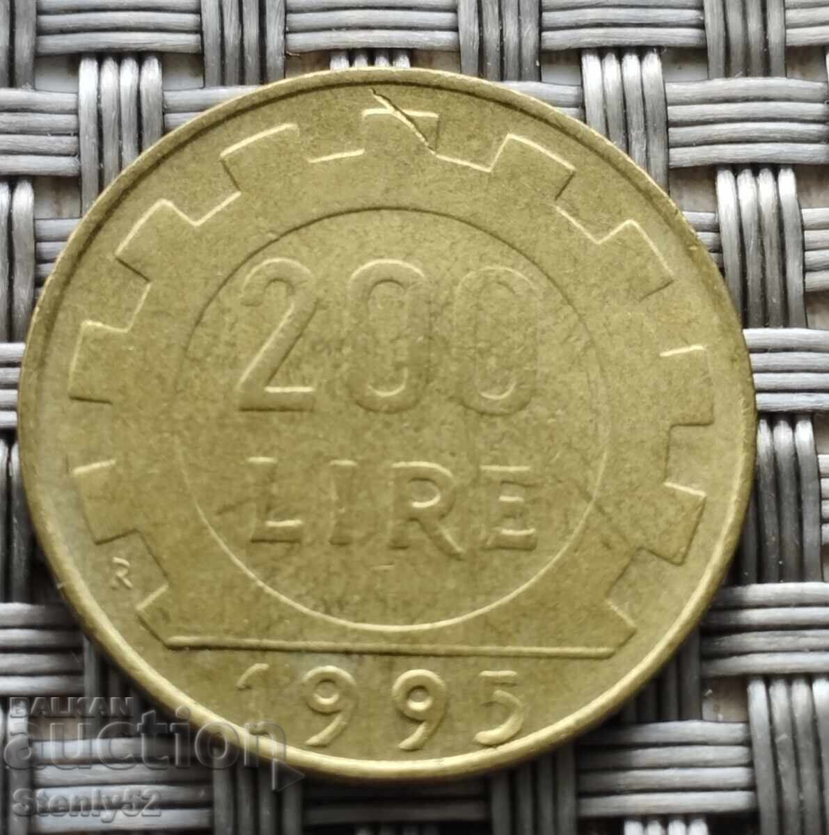 Old coin Italy 1995 L200 Old coin Italy 1995 L200