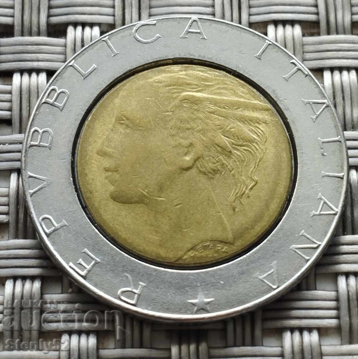 Стара монета Италия 1991год.L500 с цена € 6.00 | 11.74 лв.