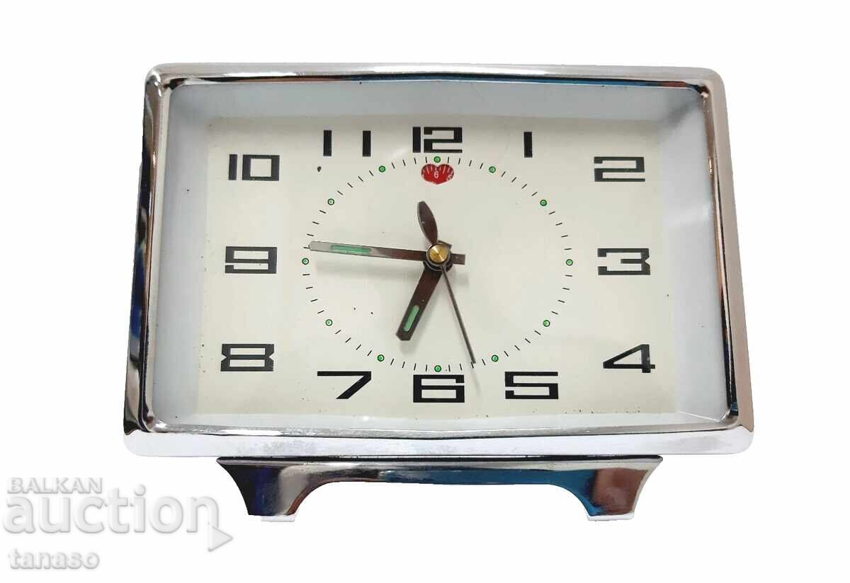 Ceas deșteptător retro Shanghai utilizat, carcasă metalică 15×11×4