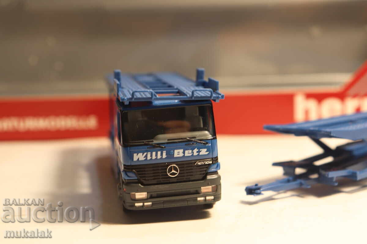 HERPA H0 1/87 MERCEDES WILLI BETZ CAR TRANSPORTER TRUCK MODEL - 5