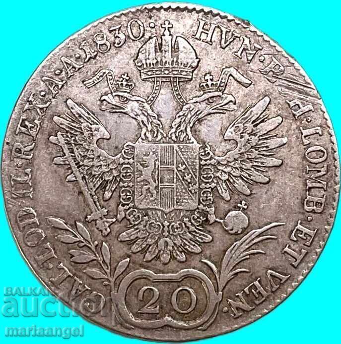 20 creițari 1830 Austria A - Viena argint - 7