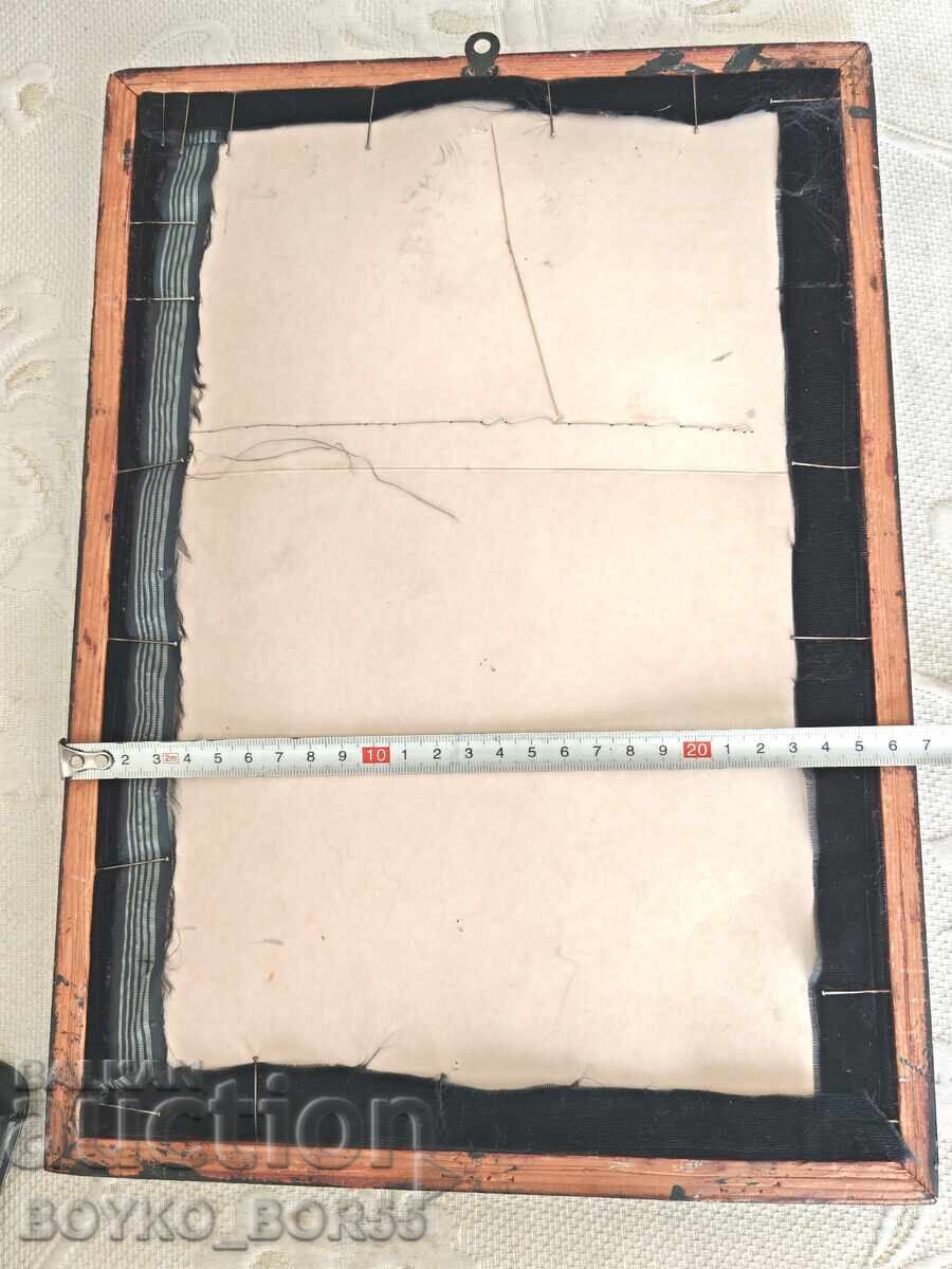 Auction  Antique Painting Flower Applied Art on Velvet