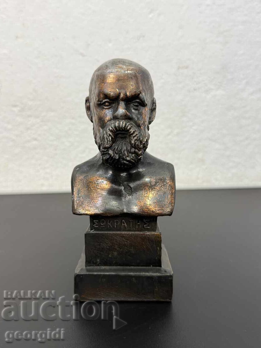 Metal bust of the ancient Greek philosopher Socrates. No. 8181