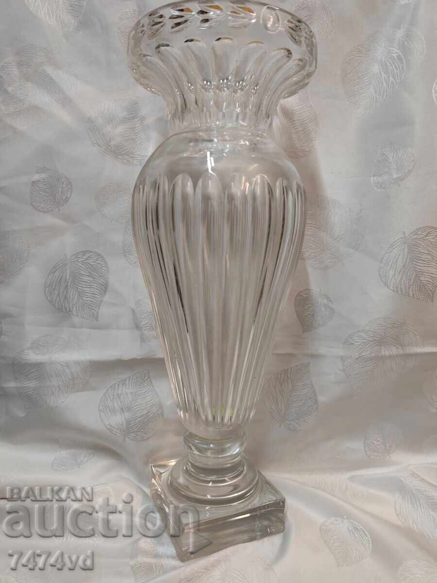 Vază înaltă masivă din cristal, reproducere Baccarat - 7