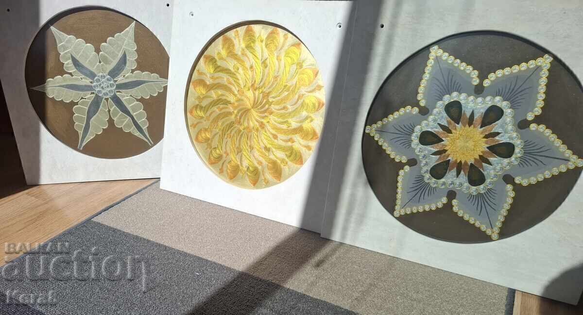 3 mandala paintings 3 mandala paintings