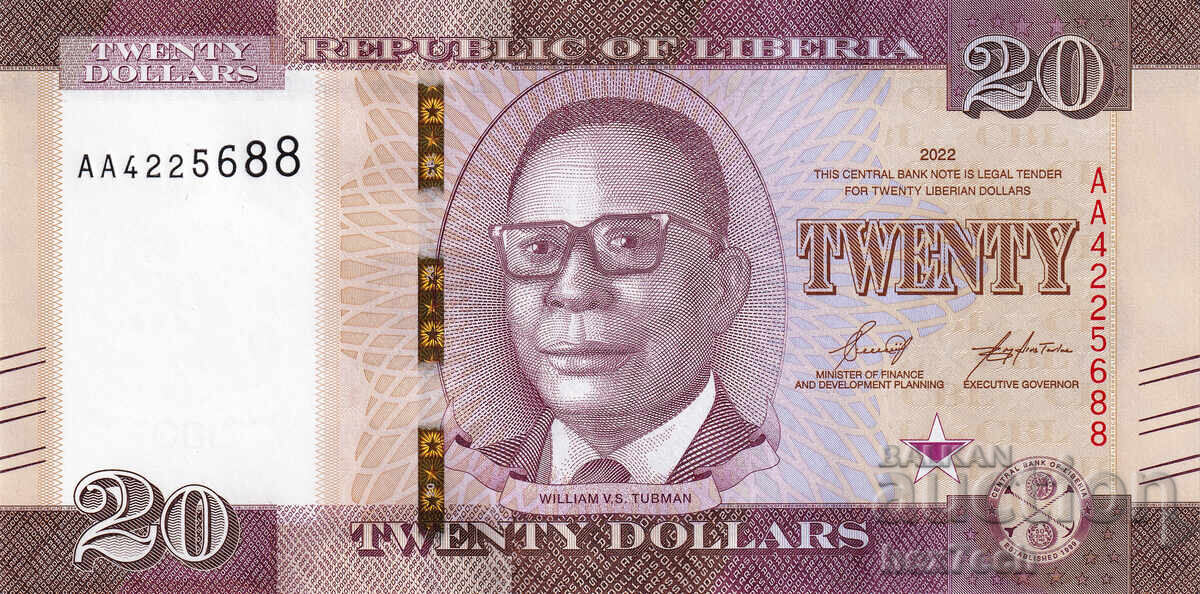 ❤️ ⭐ Liberia 2022 $20 UNC New ⭐ ❤️ with price € 1.99 | 3.89 BGN ❤️ ⭐ Liberia 2022 $20 UNC New ⭐ ❤️ with price € 1.99 | 3.89 BGN