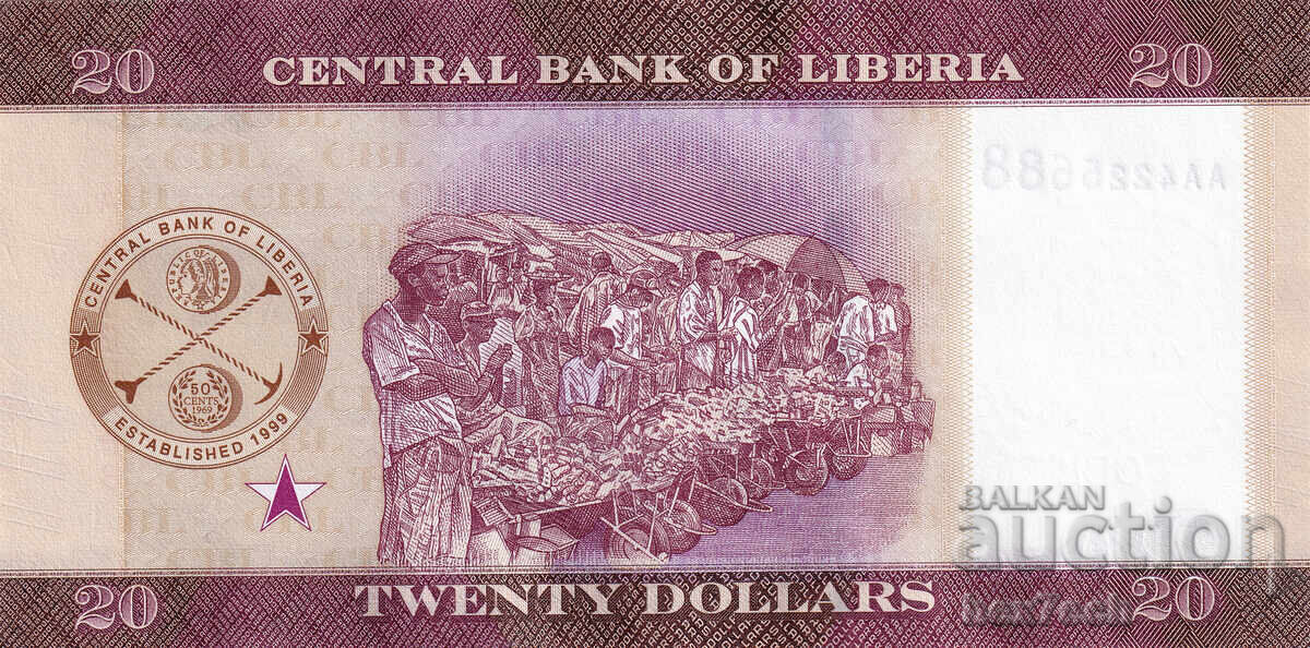 Auction ❤️ ⭐ Liberia 2022 $20 UNC New ⭐ ❤️ Auction ❤️ ⭐ Liberia 2022 $20 UNC New ⭐ ❤️