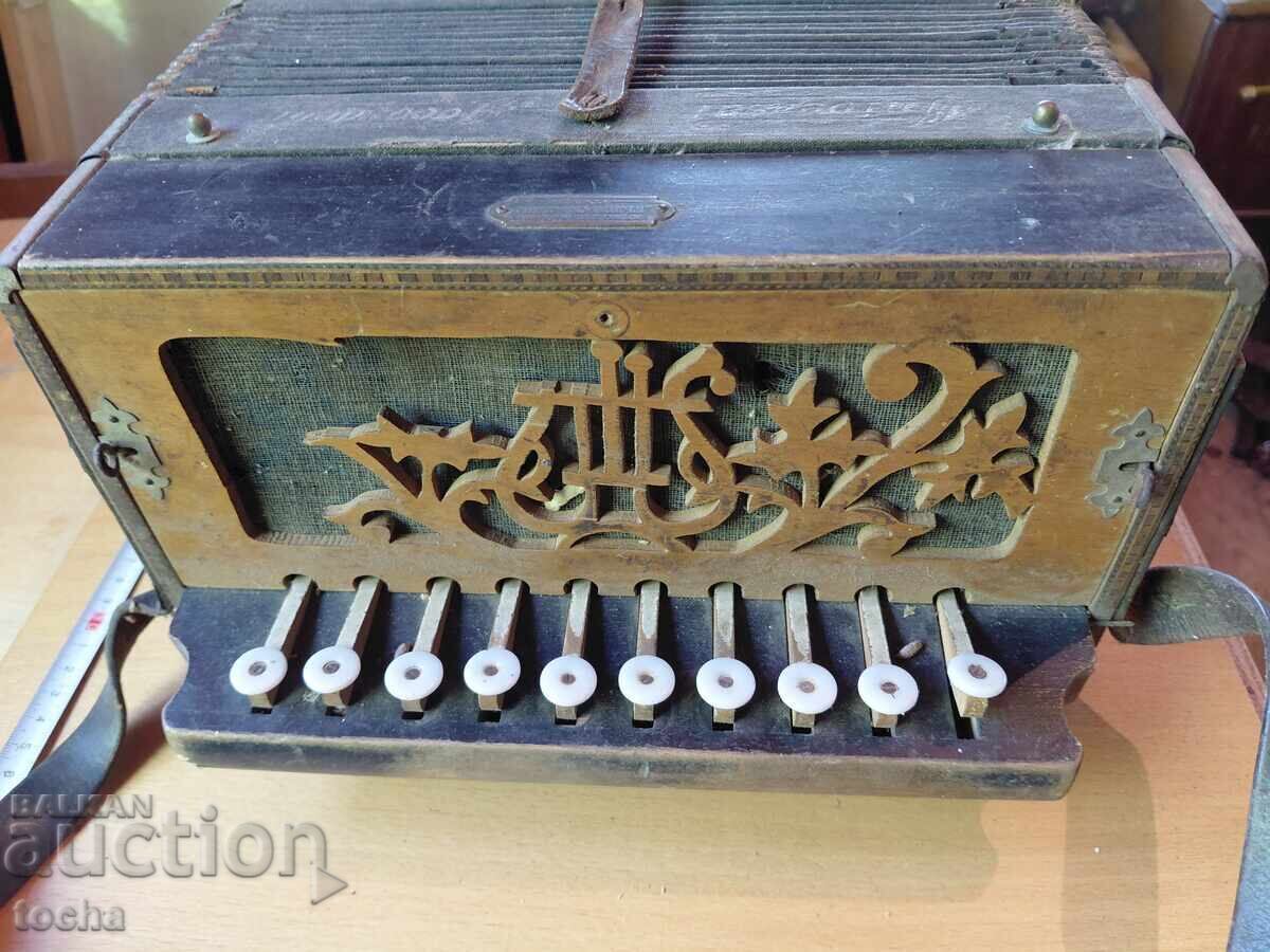 armonică/acordeon antic autentic Stahltone