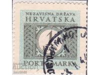 Хърватия-1943-2-рa Свет.в-на-За Доплащане-Цифра,клеймо