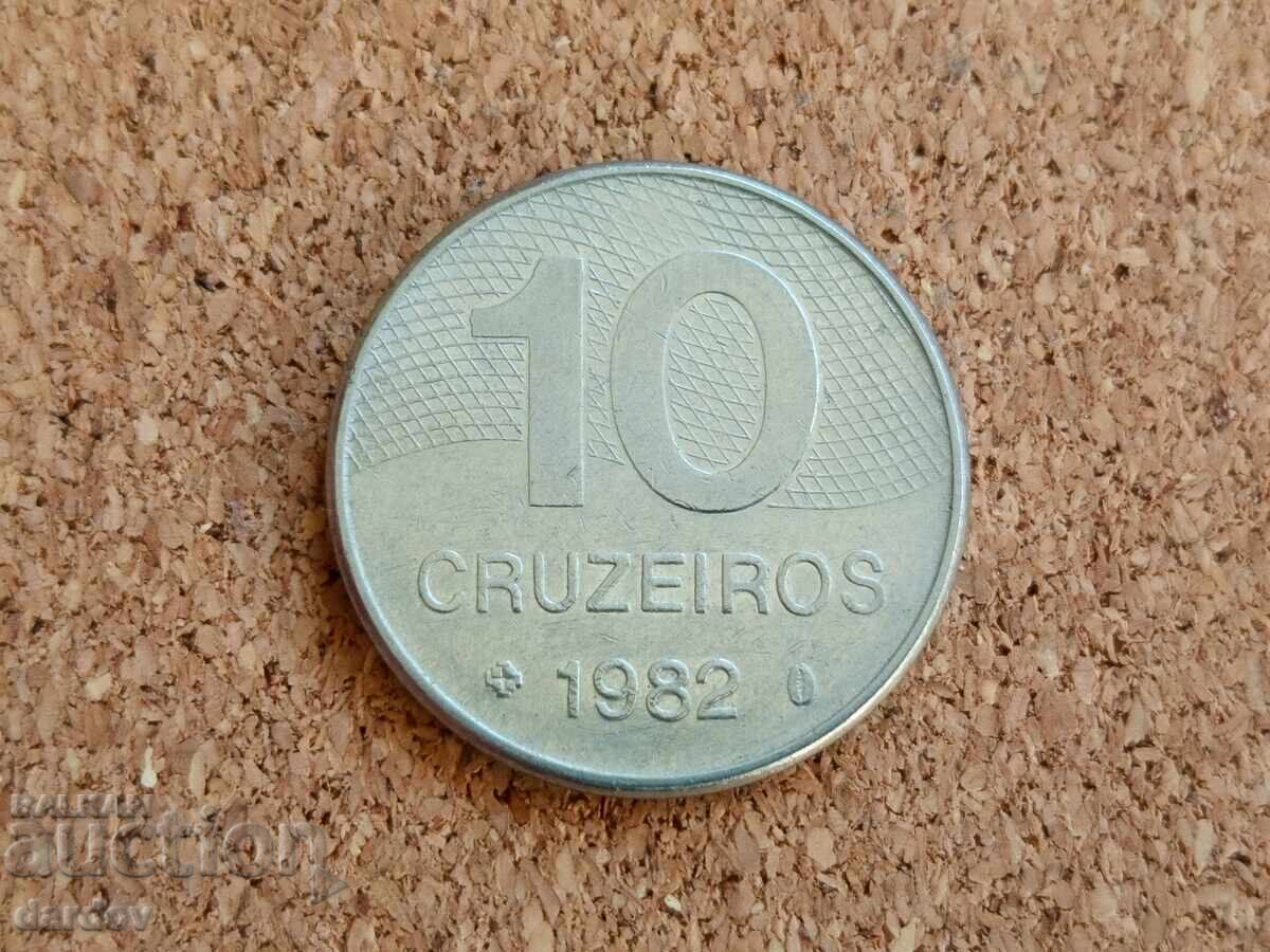 Brazilia 10 cruzeiros, 1982 Brazilia 10 cruzeiros, 1982