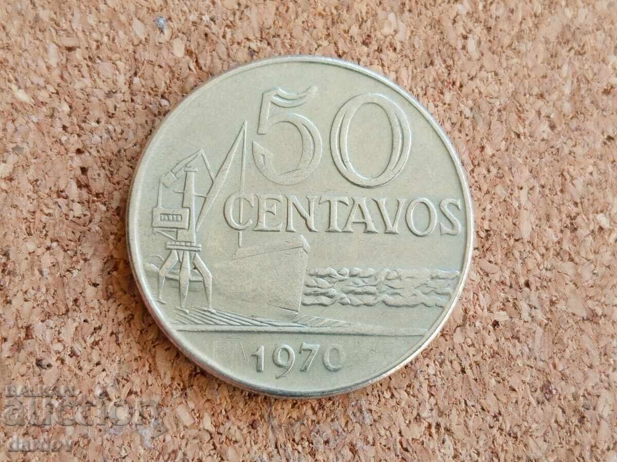 Brazil 50 centavos, 1970