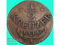 1/2 Kreuzer 1816 Austria A - Viena 22mm bronz