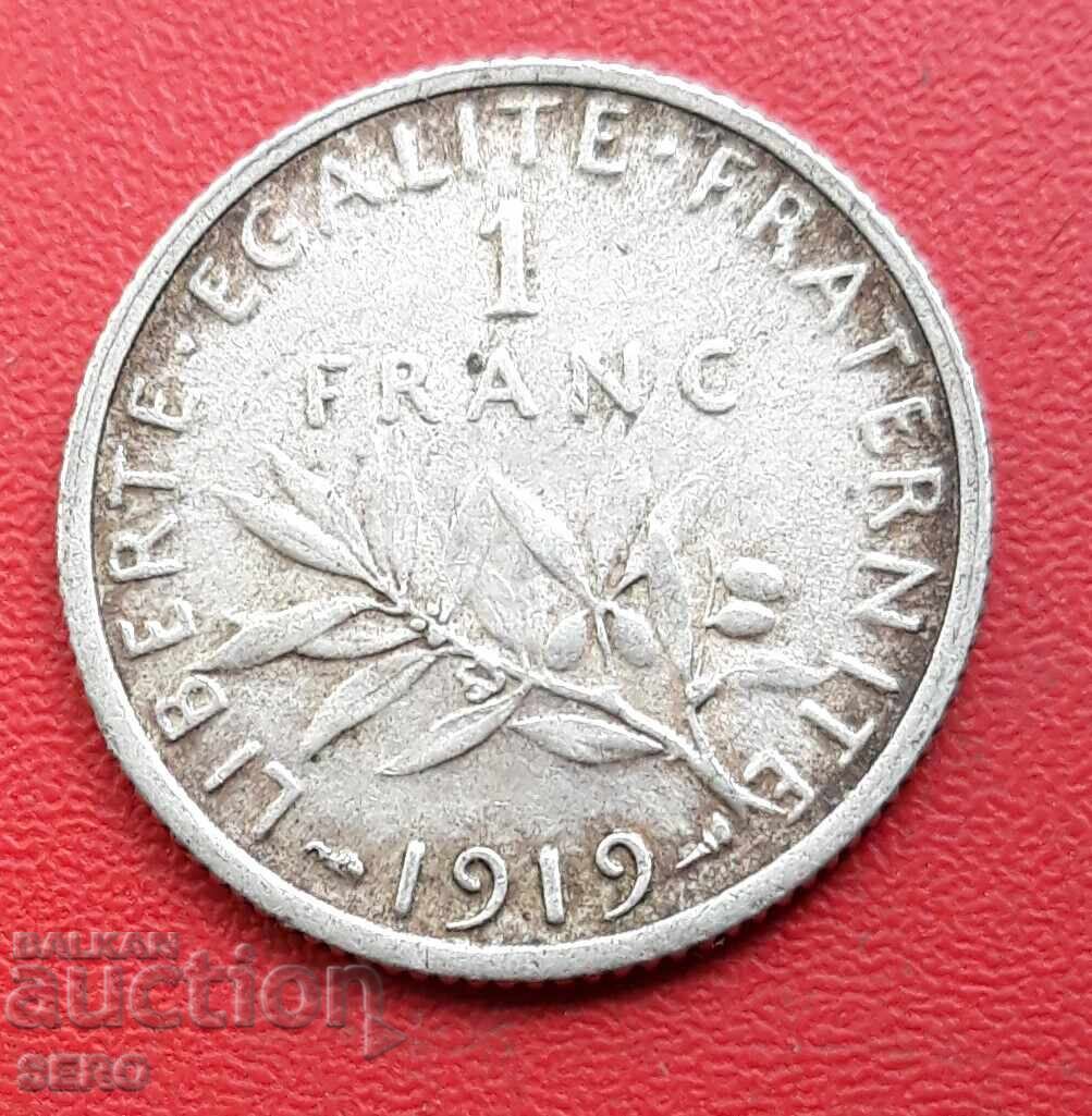Frantsiya-1 frank 1919-srebyren