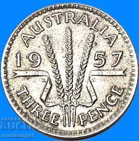 3 Pence 1957 Australia Silver