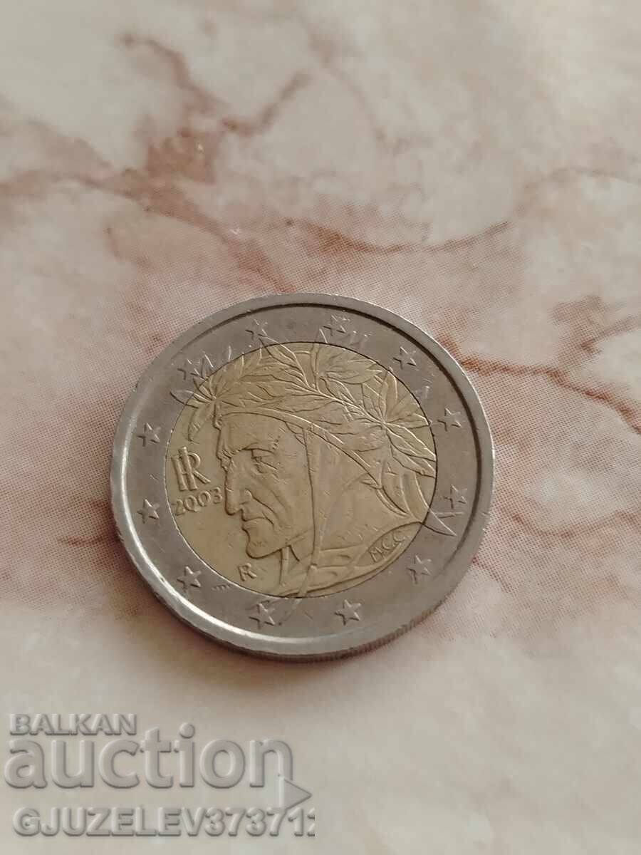 Monede euro - 2 euro Italia 2003 R - Dante Alighieri - rară