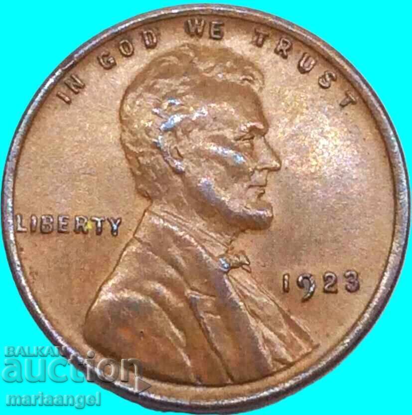 Licitație 1 Cent 1923 SUA Lincoln - an rar