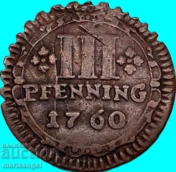 3 pfennigi 1760 Münster Germania cupru cu preț € 18.00 | 35.21 BGN 3 pfennigi 1760 Münster Germania cupru cu preț € 18.00 | 35.21 BGN