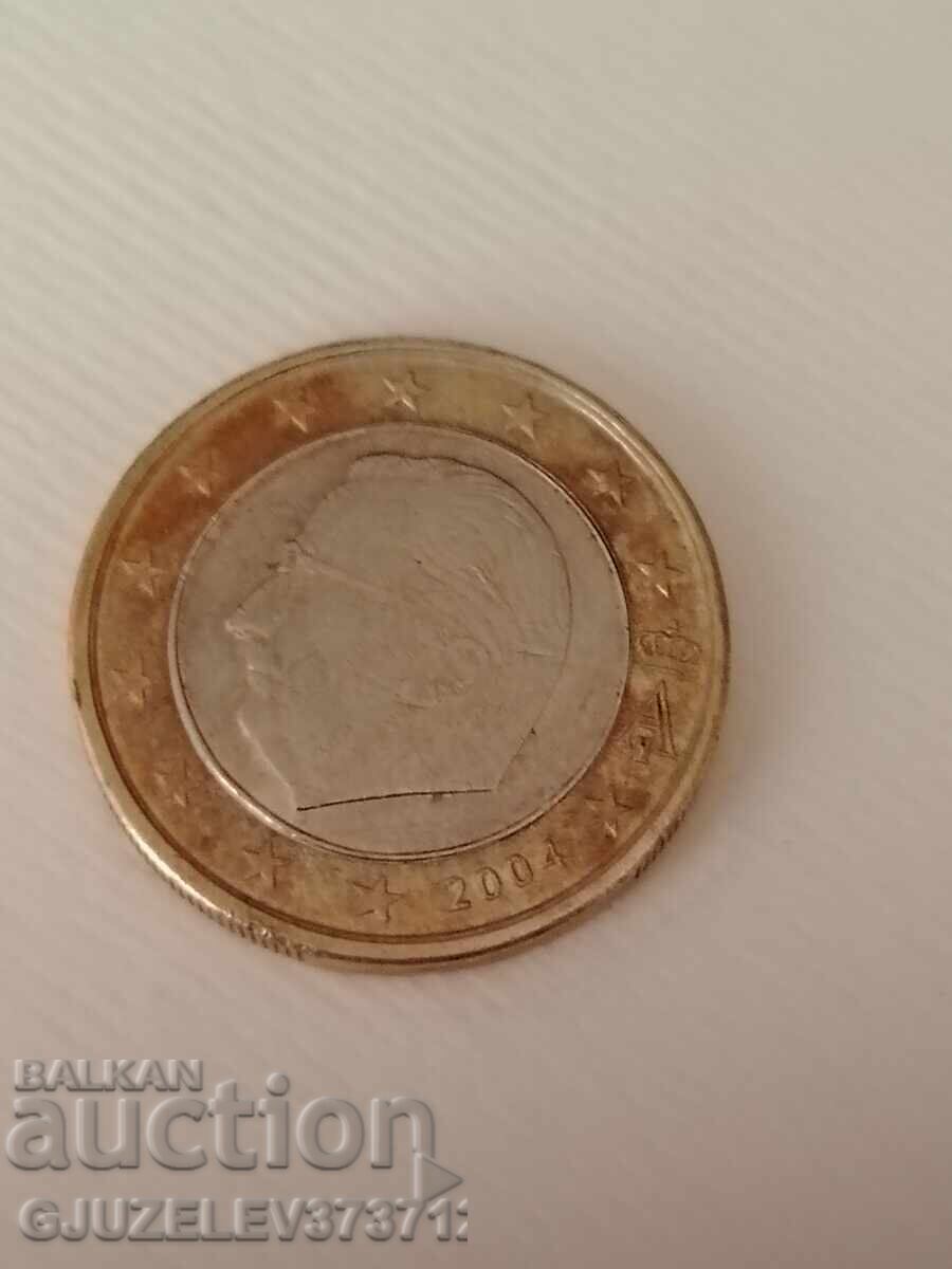 Monedă de 1 euro, emisă în Belgia în 2004, reprezentând