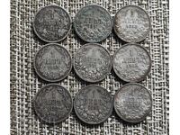 ЛОТ  9 МОНЕТИ 1 ЛЕВ 1882г/1891г/1913 г