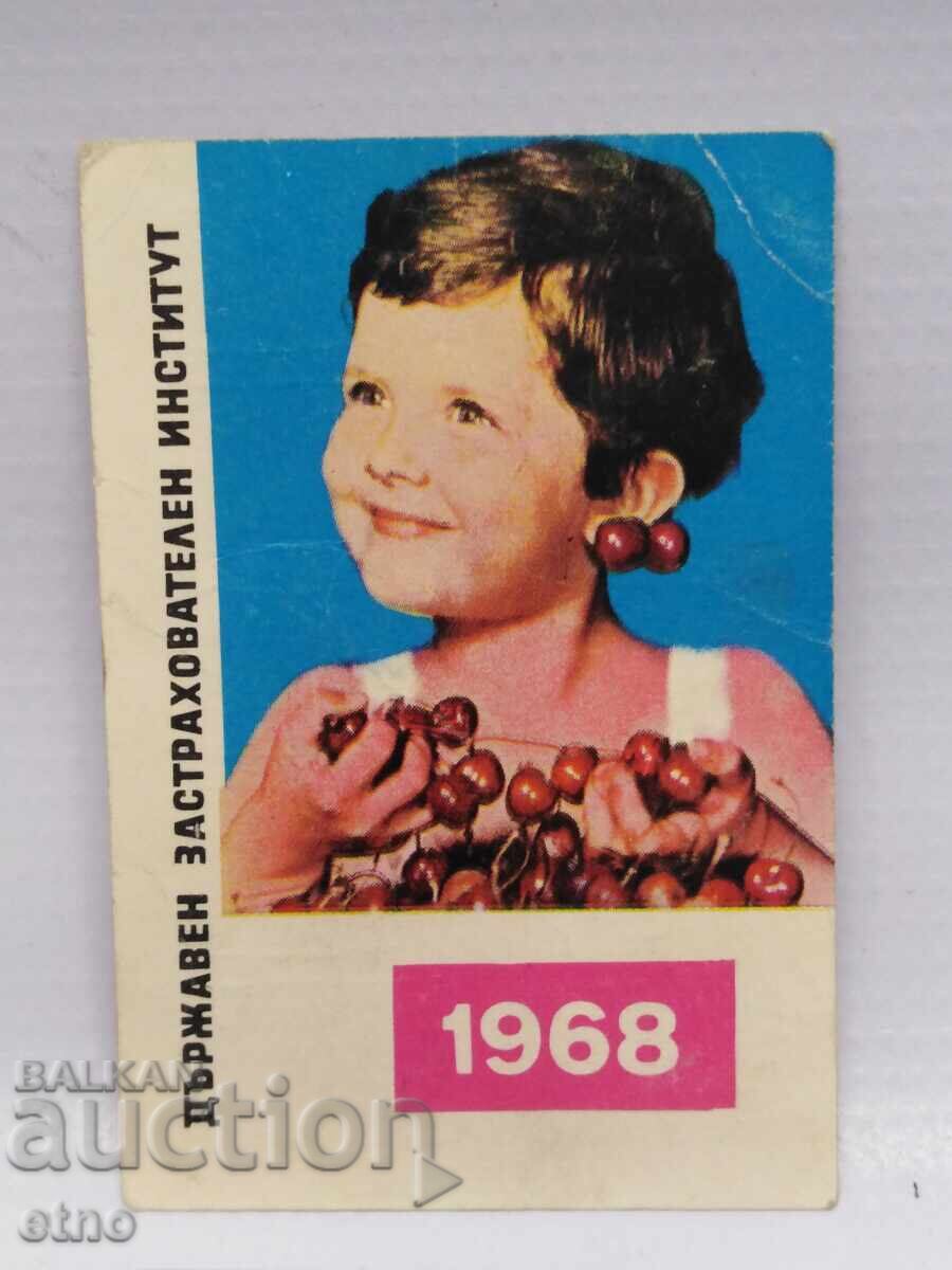 DZI 1968 CALENDAR VECHI BULGĂRESC DIN PERIOADA SOCIALISTĂ, CALENDAR, CALENDARE
