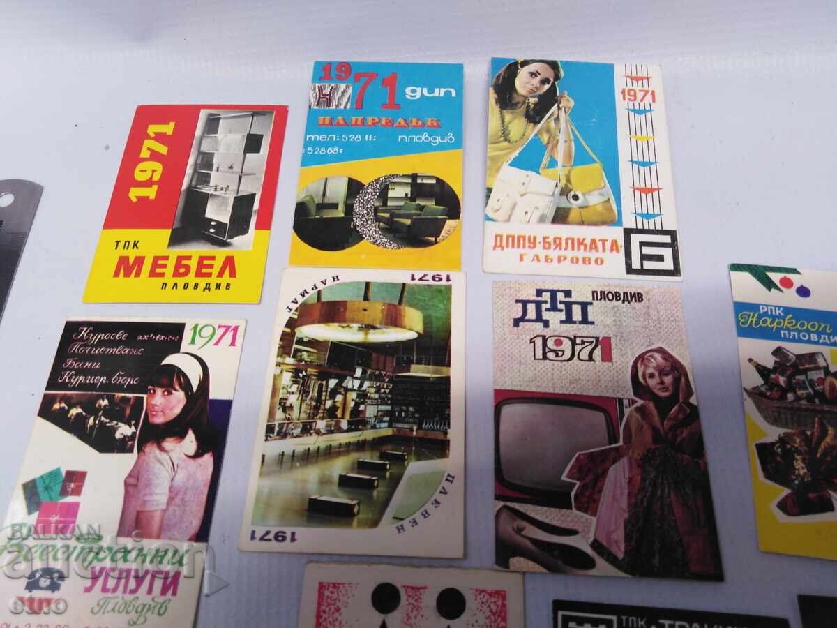 FACTORY 1971 OLD CALENDARS-19 PIECES, calendar, small calendar / II - 5 FACTORY 1971 OLD CALENDARS-19 PIECES, calendar, small calendar / II - 5