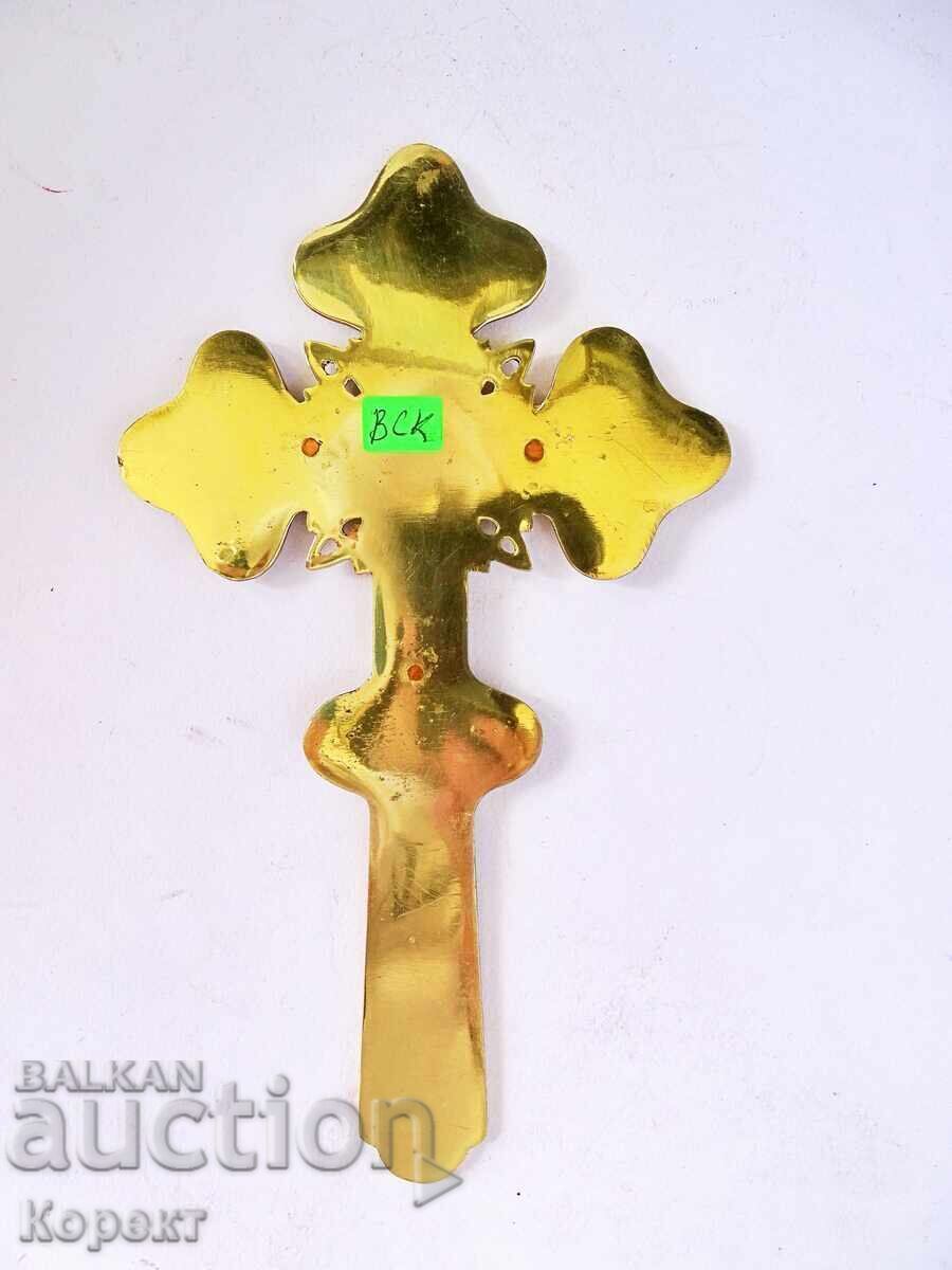 Licitație Cruce ortodoxă preoțească din bronz, crucifix