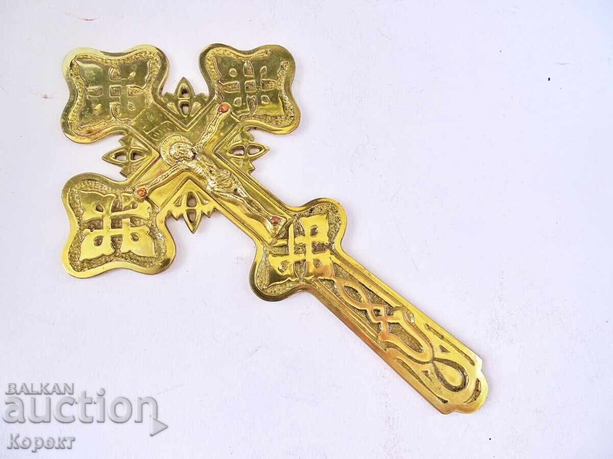 Livrarea Cruce ortodoxă preoțească din bronz, crucifix