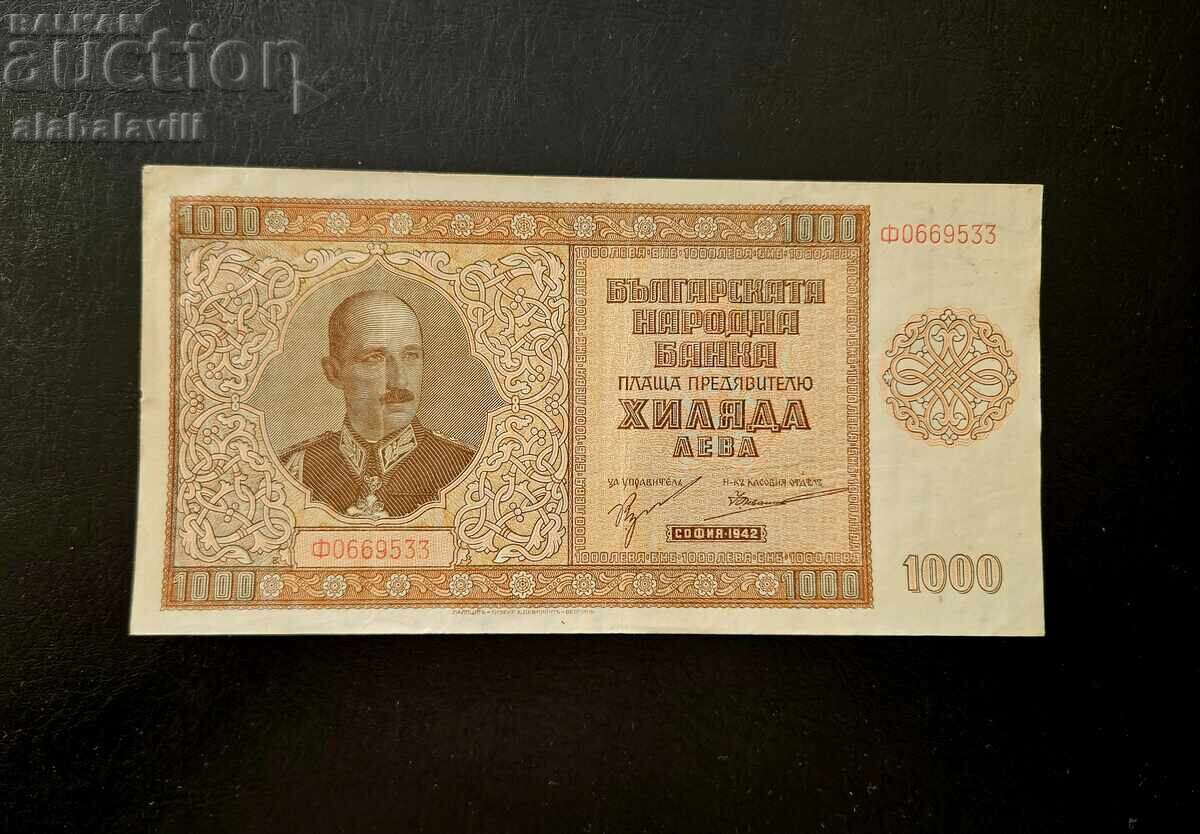 Bancnotă Bulgaria 1000 leva 1942