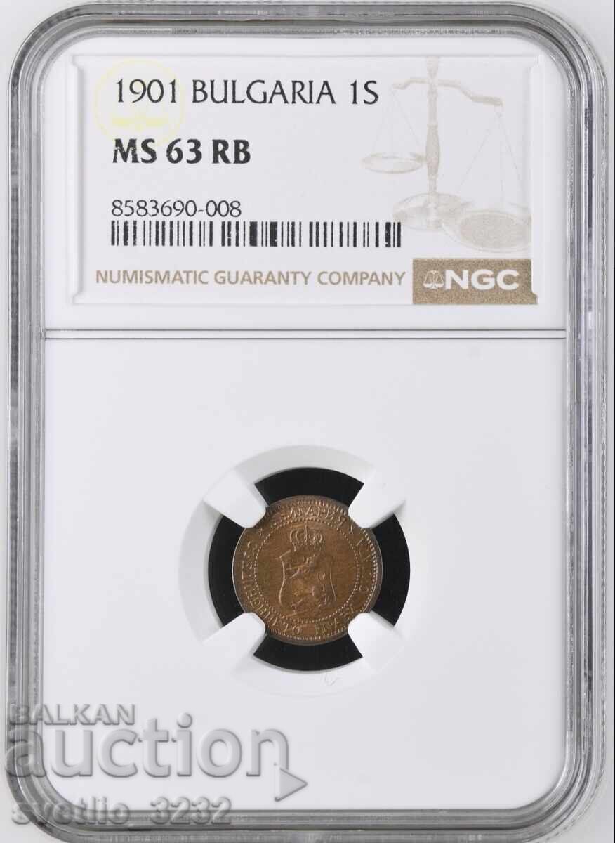 1 δεκάρα 1901 MS 63 RB NGC