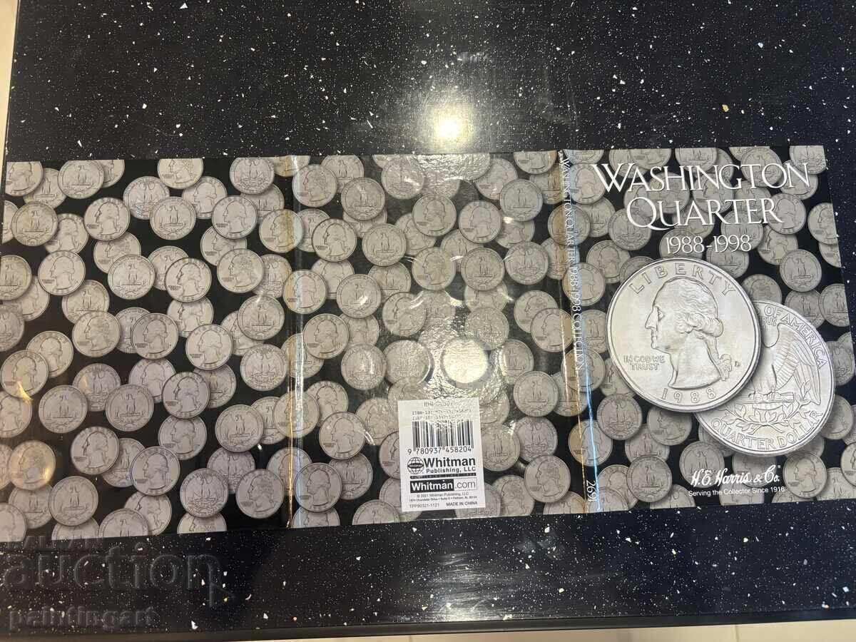 FACEȚI O OFERTĂ. - SET DE 25 CENȚI - WASHINGTON 1988-1998 - 5 FACEȚI O OFERTĂ. - SET DE 25 CENȚI - WASHINGTON 1988-1998 - 5