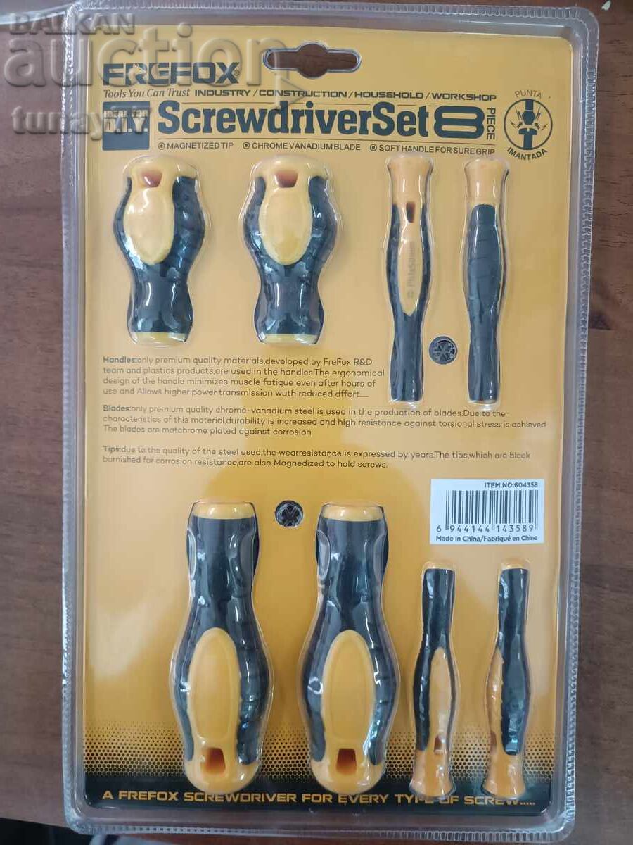 Delivery of Frefox screwdriver set 8 pieces new in box
