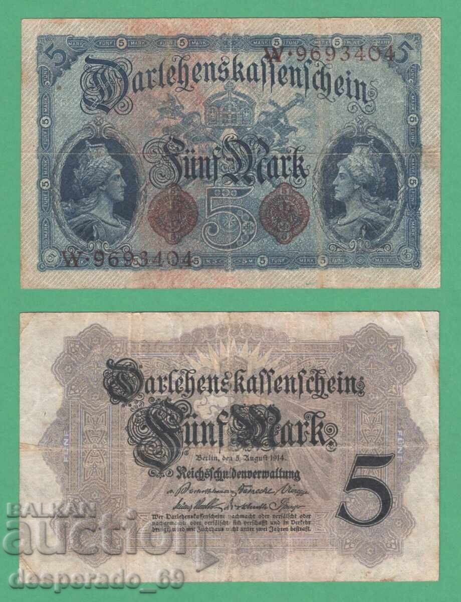 (¯`'•.¸GERMANIA 5 mărci 1914¸.•'´¯)