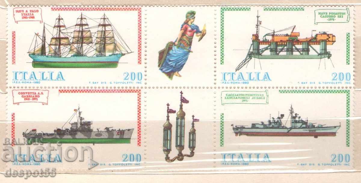 1980. Ιταλία. Πλοία. Μπλοκ