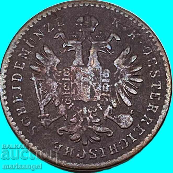 1 kreuzer 1858 M - Milano Austria pentru Italia cu preț € 11.00 | 21.51 BGN