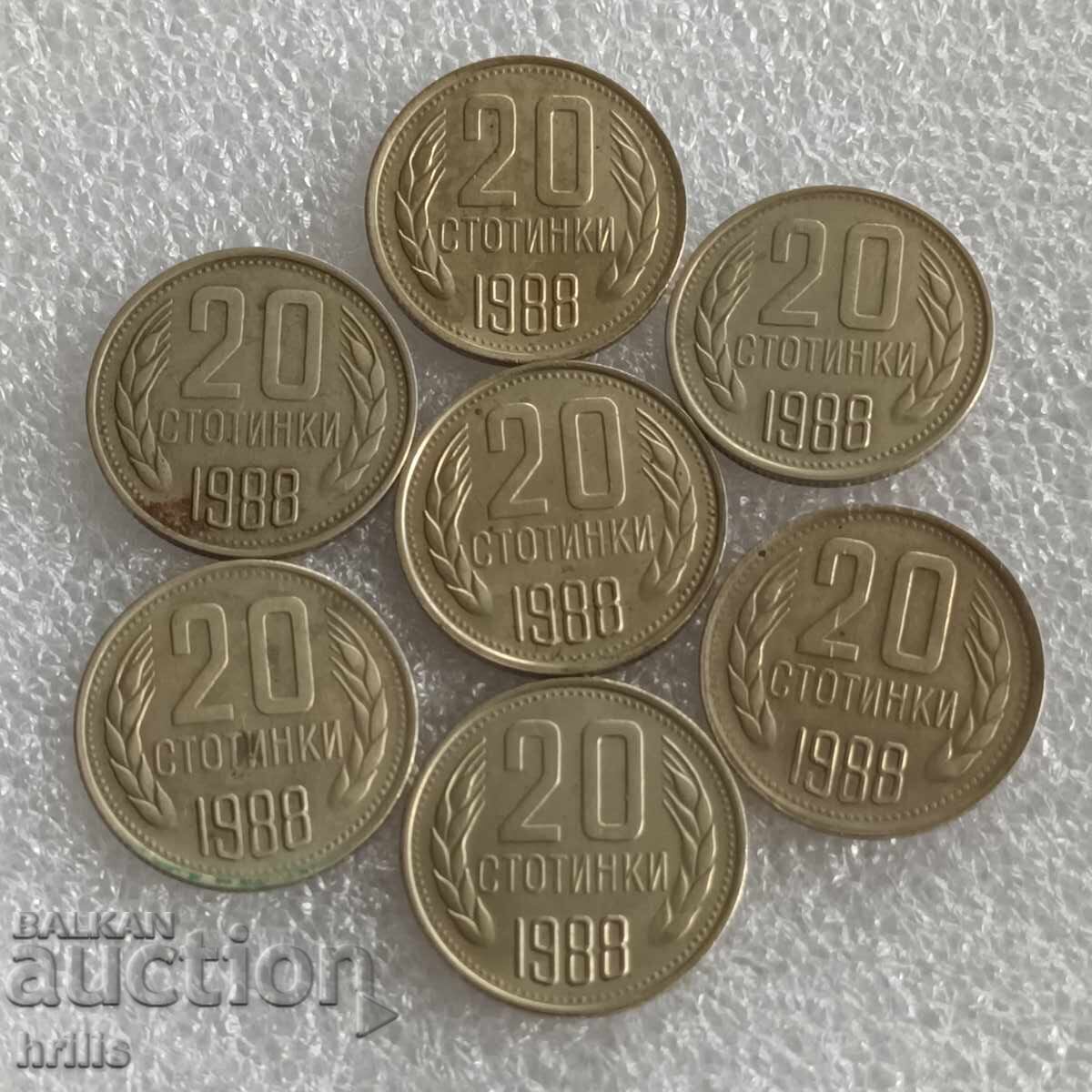 20 CENTI 1988 - 7 NUMERE