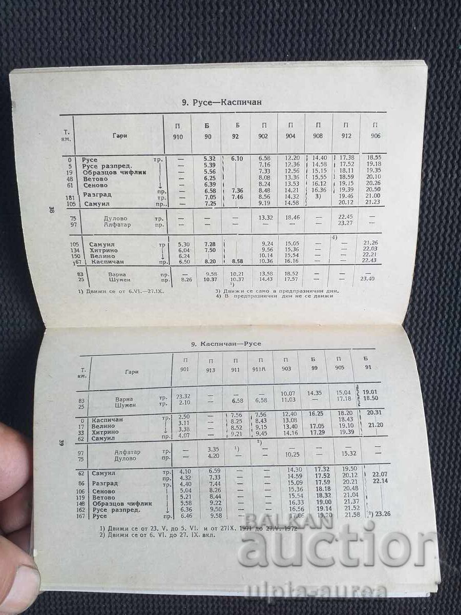 1971 - 1972 ORAR BDZ cu preț € 2.00 | 3.91 BGN 1971 - 1972 ORAR BDZ cu preț € 2.00 | 3.91 BGN