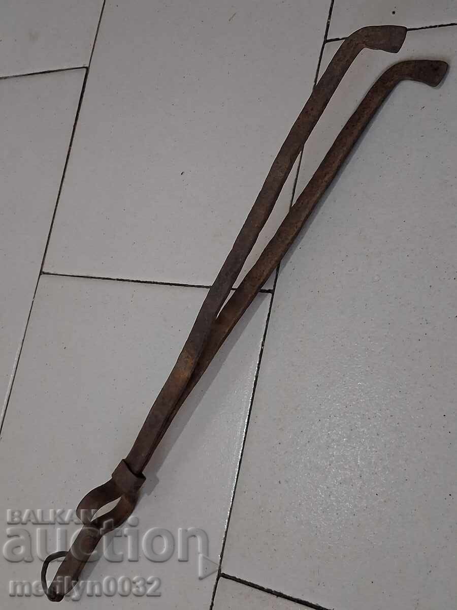 Παλιό ντιλάφι, λαβίδα, σφυρήλατο σίδερο για φούρνο - 5