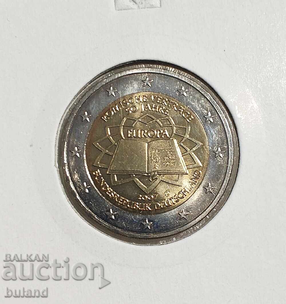 Germania Monedă Jubiliară 2 Euro 2007 D Tratatul de la Roma