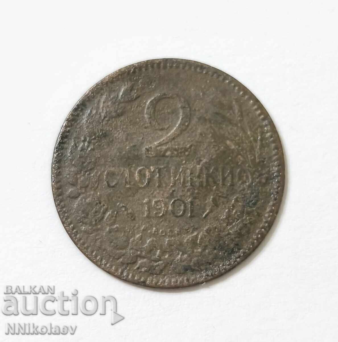 Licitație 2 cenți 1901 Bulgaria