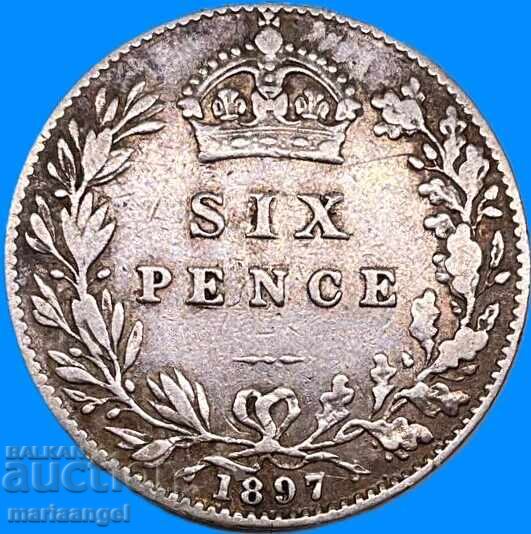 Marea Britanie 6 pence 1897 Marea Britanie 6 pence 1897