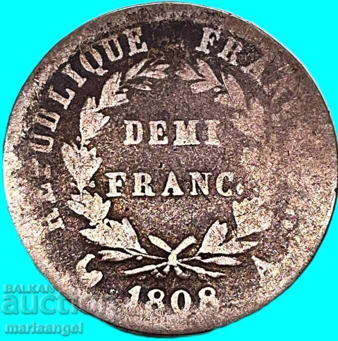 Napoleon Demi Franc 1808 France A - Paris silver with price € 38.74 | 75.77 BGN