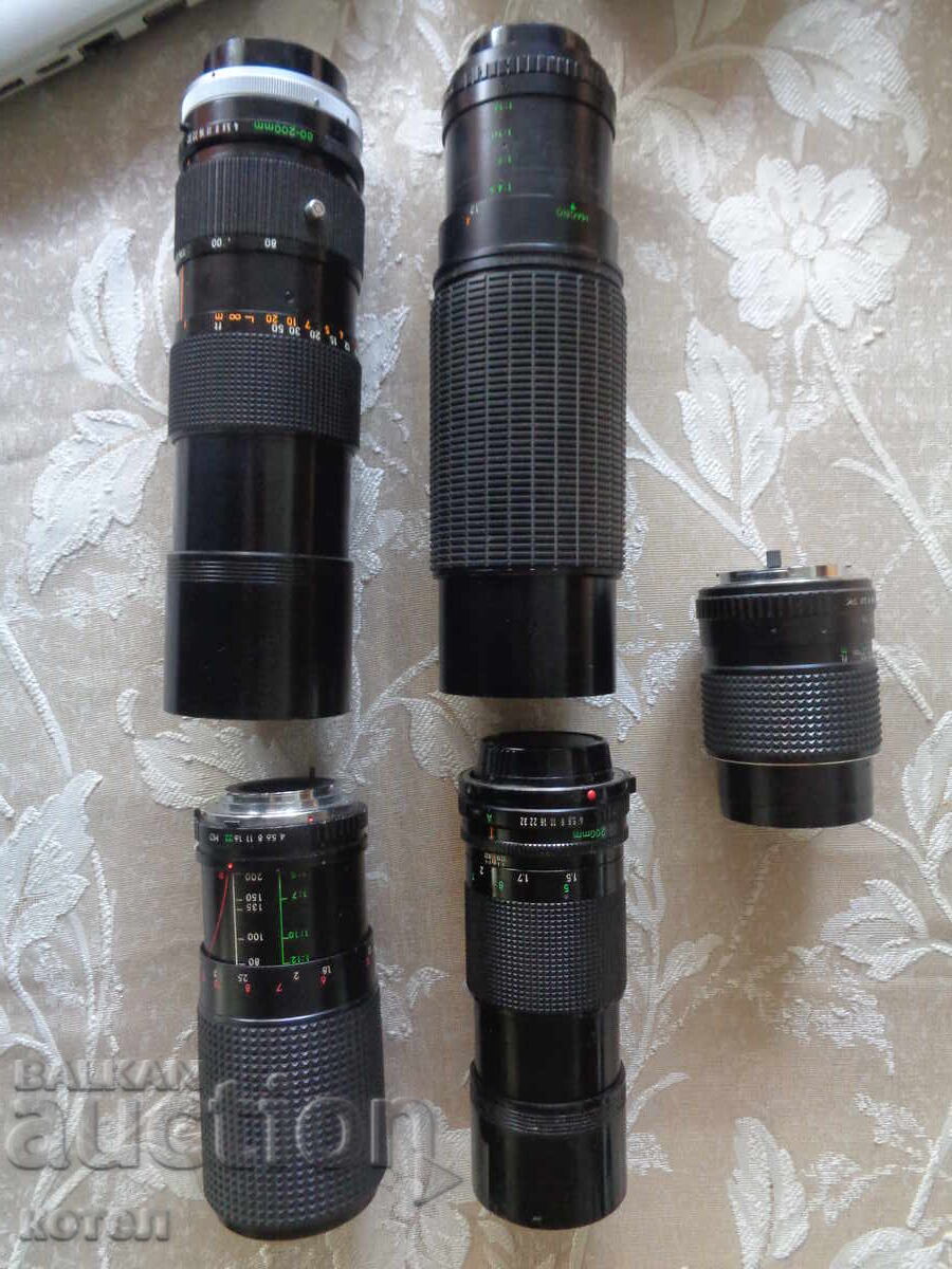 Vând lot de 5 obiective retro cu focalizare manuală (Canon FD, Pe cu preț € 199.00 | 389.21 BGN