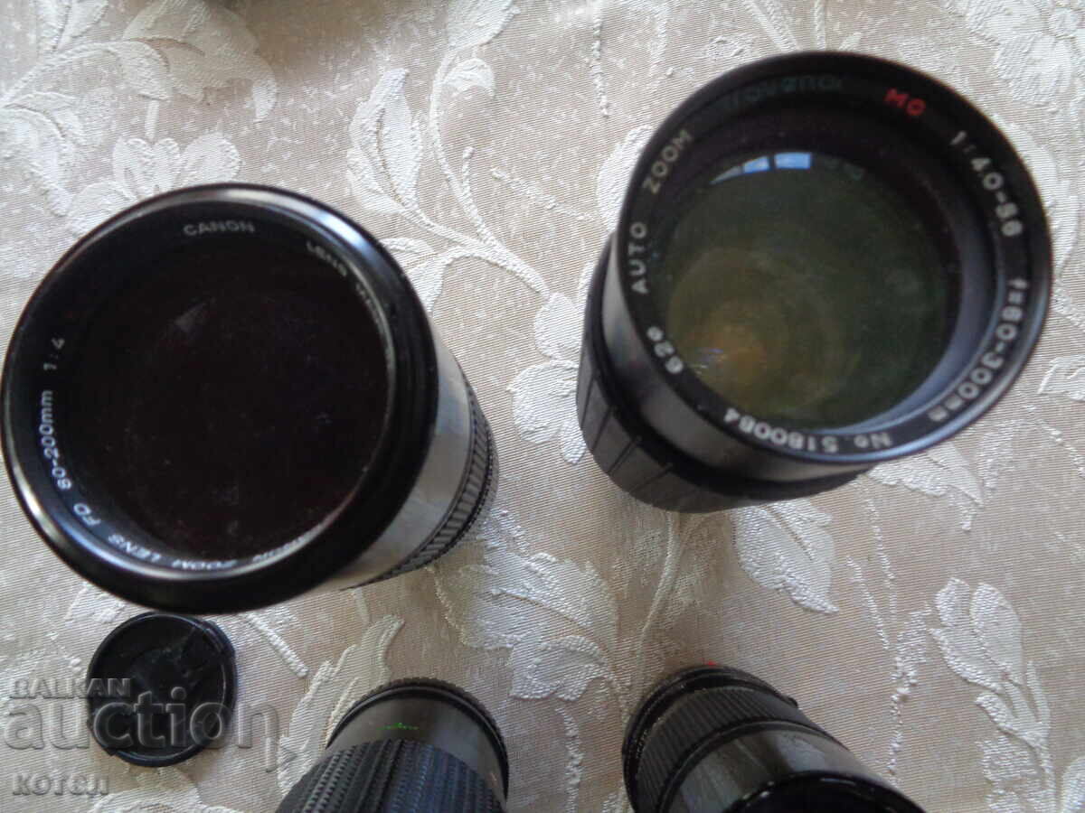 Livrarea Vând lot de 5 obiective retro cu focalizare manuală (Canon FD, Pe